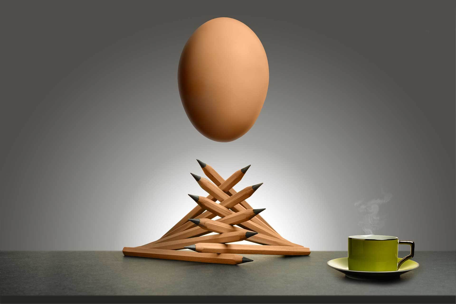 Egg With Pencils